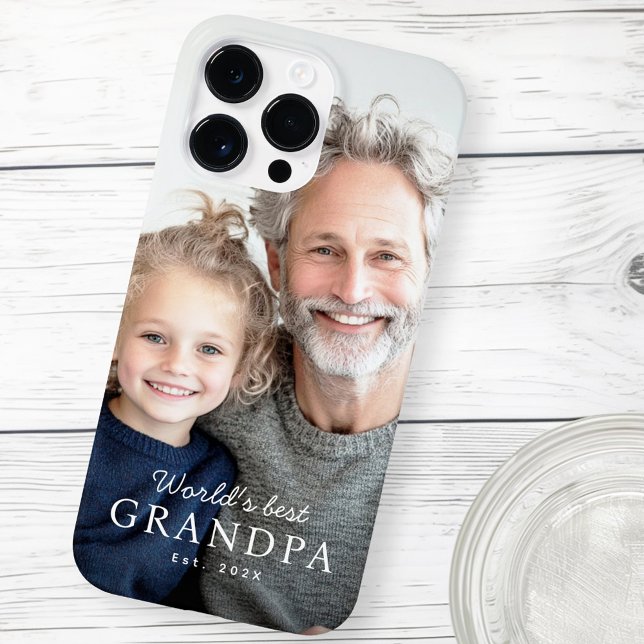 Das weltbeste Großvater-Foto im letzten Jahr Case-Mate iPhone Hülle (World's best grandpa grandfather est year photo Case-Mate iPhone case)