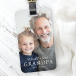 Das weltbeste Großvater-Foto im letzten Jahr Gepäckanhänger<br><div class="desc">Gepäckanhänger mit Ihrem individuellen Foto und dem Text "Weltbeste Opa" mit individuellem Jahr oder anderem Text unten.</div>