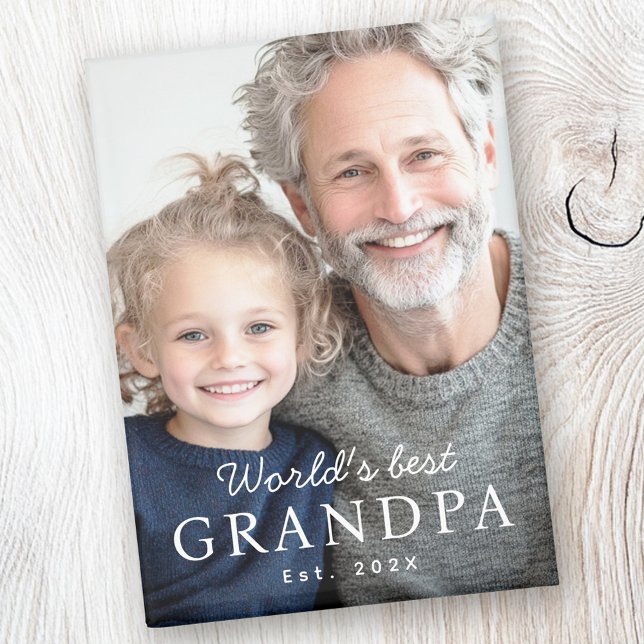 Das weltbeste Großvater-Foto im letzten Jahr Magnet (World's best grandpa grandfather est year photo magnet)