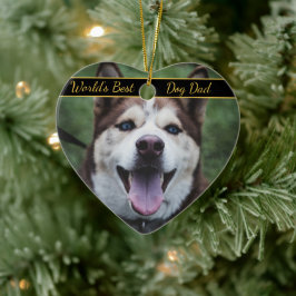 Das weltbeste Hunde-Vater-Pet-Foto Keramik Ornament
