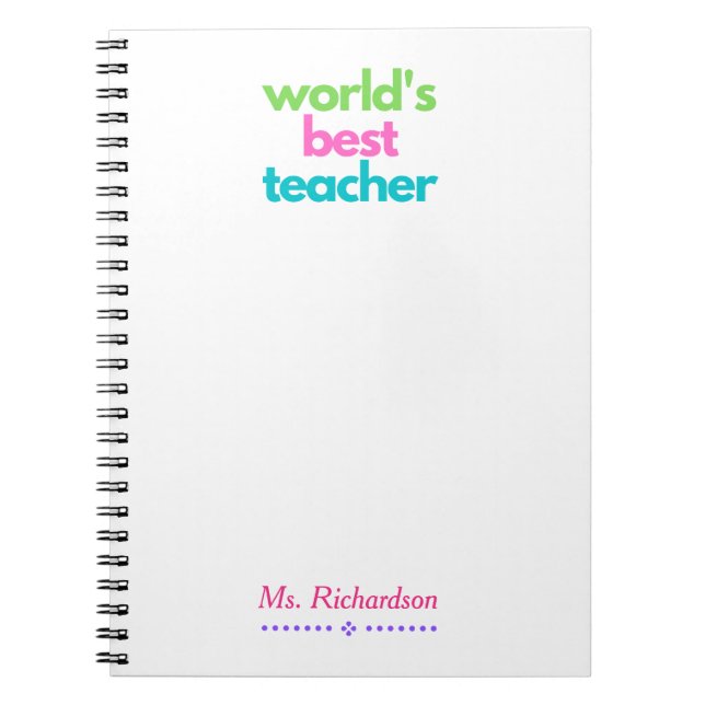 Das weltbeste Teacher Spiral Notebook Notizblock (Vorderseite)