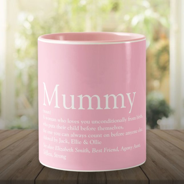 Das weltbeste Zitat zu Frauendefinitionen - Rosa Zweifarbige Tasse (World's Best Mummy Definition Quote Pink Two-Tone Coffee Mug)