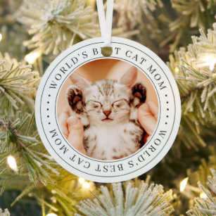 Das weltweit beste Cat Mama Classic Simple Foto Ornament Aus Metall