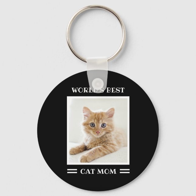 Das weltweit beste Cat Mama Custom Foto Personalis Schlüsselanhänger (Vorderseite)