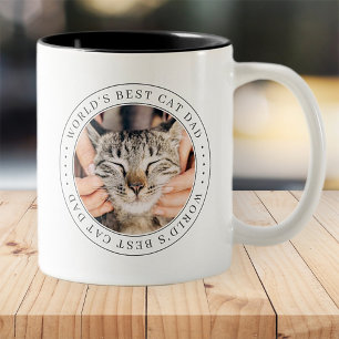 Das weltweit beste Cat Vater Classic Simple Foto Zweifarbige Tasse