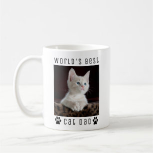 Das weltweit beste Cat Vater Custom Foto, Paw druc Kaffeetasse