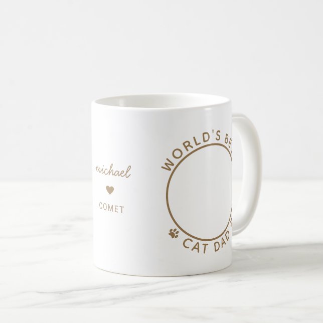 Das weltweit beste Cat Vater Gold Foto für Persona Kaffeetasse (VorderseiteRechts)