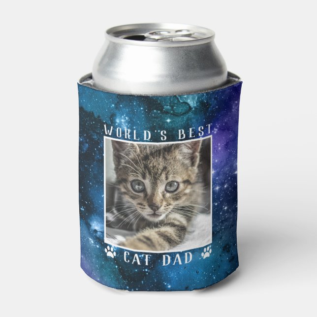 Das weltweit beste Cat Vater Pad Prints Space Pet  Dosenkühler (Kanne Vorderseite)