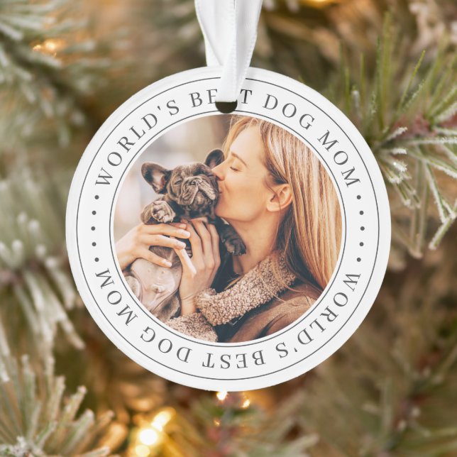 Das weltweit beste Dog Mama Classic Simple Foto Ornament (Baum)