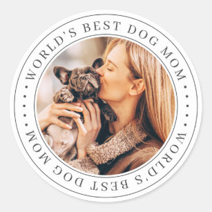 Das weltweit beste Dog Mama Classic Simple Foto Runder Aufkleber