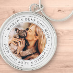 Das weltweit beste Dog Mama Classic Simple Foto Schlüsselanhänger<br><div class="desc">Dieses einfache und klassische Design besteht aus Serifentypografie und fügt ein benutzerdefiniertes Foto hinzu.</div>