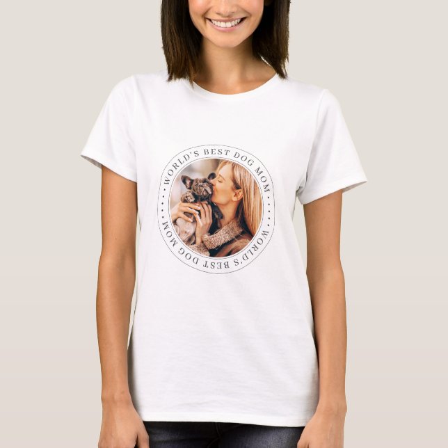 Das weltweit beste Dog Mama Classic Simple Foto T-Shirt (Vorderseite)