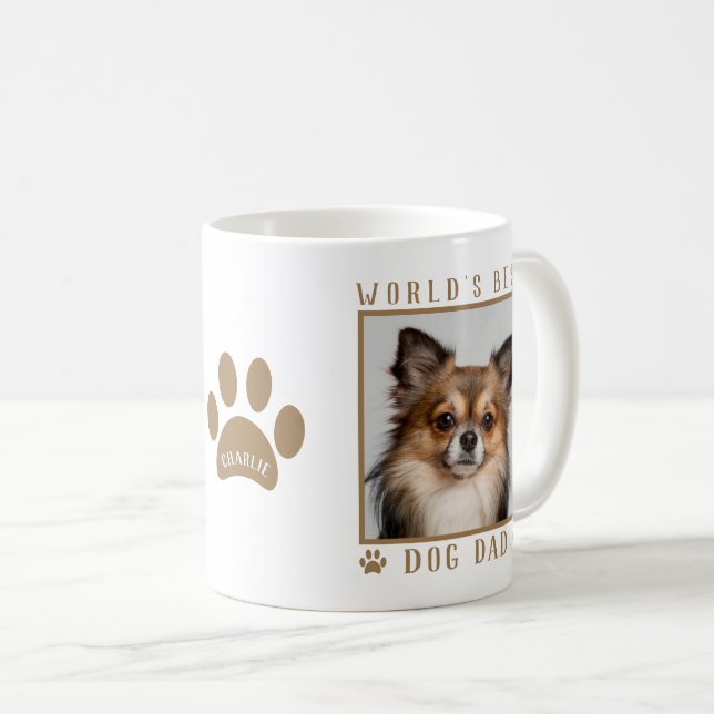 Das weltweit beste Dog Vater Pad Print Name Pet Fo Kaffeetasse (VorderseiteRechts)
