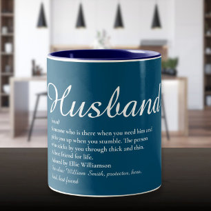 Das weltweit beste Husband Definition Script blau Zweifarbige Tasse