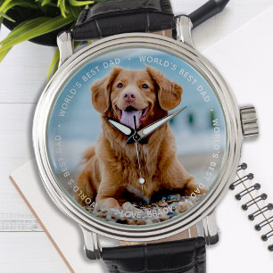 Das weltweit beste Vater-Custom-Dog-Foto Armbanduhr