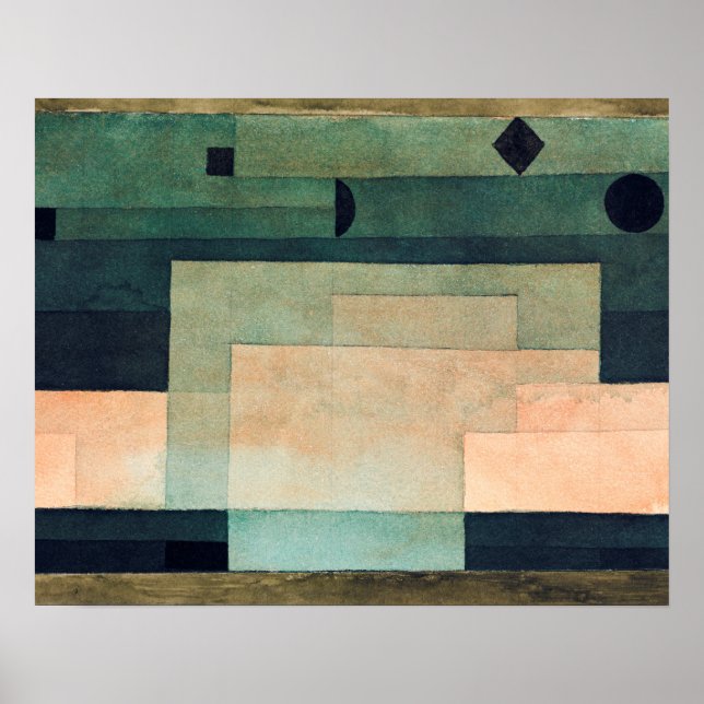 Das Werk über dem Tempel (1922) von Paul Klee Poster (Vorne)