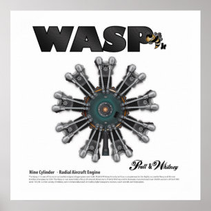 Das "Wespe-jr.-" RadialMotor-Kunst-Plakat Poster