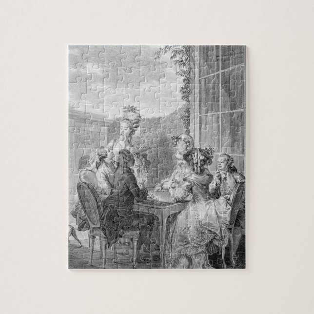 Das Whist Party, 1783, graviert durch Jean Dambrun Puzzle (Vertikal)