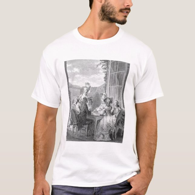 Das Whist Party, 1783, graviert durch Jean Dambrun T-Shirt (Vorderseite)