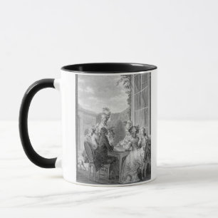 Das Whist Party, 1783, graviert durch Jean Dambrun Tasse