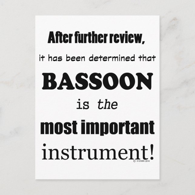 Das wichtigste Instrument des Bassoon Postkarte (Vorderseite)
