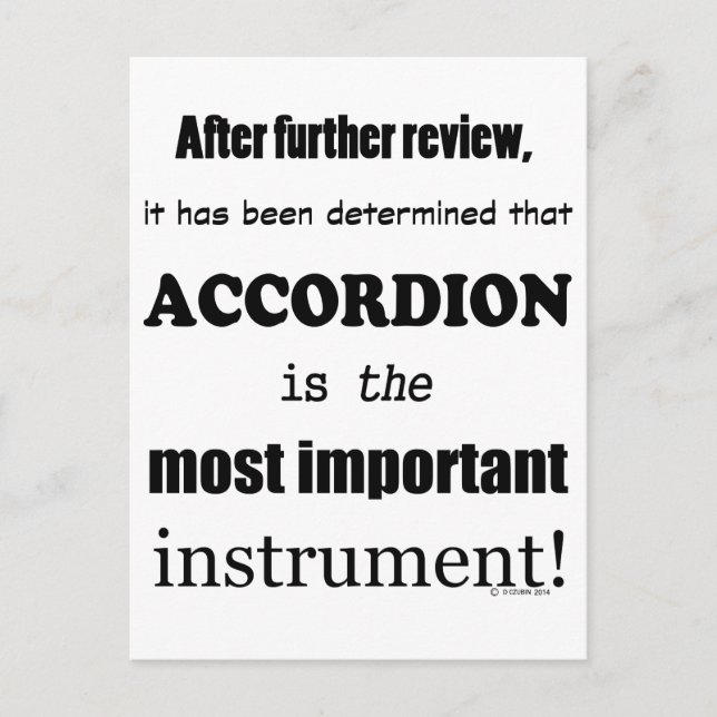 Das wichtigste Instrument Postkarte (Vorderseite)