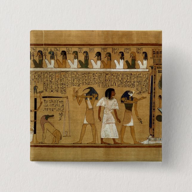 Das Wiegen des Herzens gegen Maats Feder Button (Vorderseite)