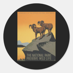 Das wilde Leben der Nationalparkkonserve Runder Aufkleber
