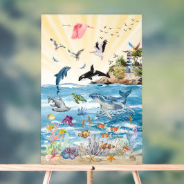 Das wilde Leben der Ozeane Acryl-Wandkunst Acrylschild
