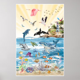 Das wilde Leben der Ozeane Wandkunstposter Poster