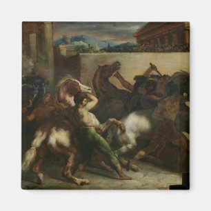 Das wilde Pferderennen in Rom, c.1817 Magnet