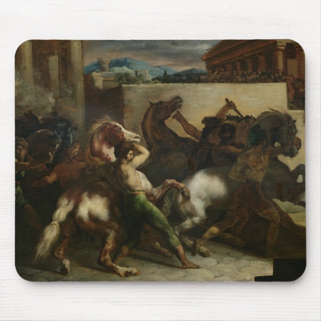 Das wilde Pferderennen in Rom, c.1817 Mousepad (Vorne)