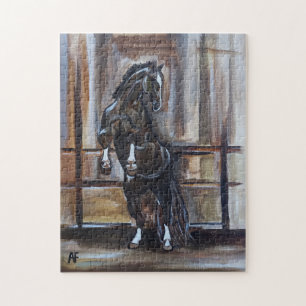 Das Wildpferd-Gemälde von Alfred Fox Puzzle