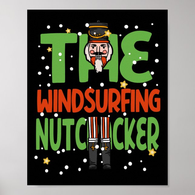 Das Windsurfen Nutcracker Funny Christmas Pajama Poster (Vorne)