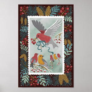 Das Winter Earth Song Crimson Red Poster