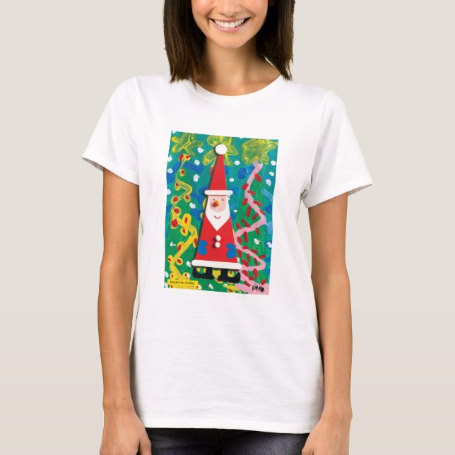 Das Winterwunderland von Santa - Kinder Kunst für  T-Shirt (Vorderseite)