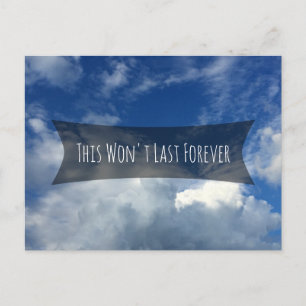 "Das wird nicht ewig dauern" Wolken sozialer Dista Postkarte