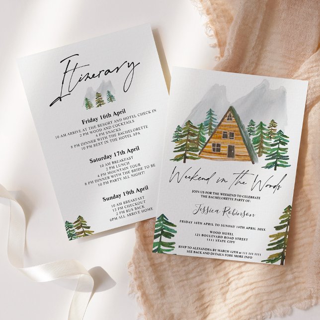 Das Wochenende im Junggeselinnen-Abschied der Holz Einladung (Von Creator hochgeladen)