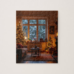 das Wohnzimmer zu Weihnachten Puzzle