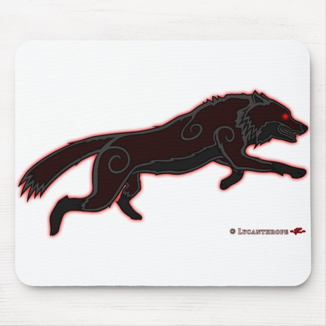 Das Wolf-Logo springen (dunkel) Mousepad (Vorne)