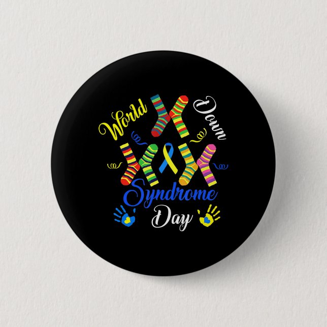 Das World Down Syndrome Day Awareness Socks Down R Button (Vorderseite)
