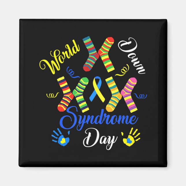Das World Down Syndrome Day Awareness Socks Down R Magnet (Vorne)