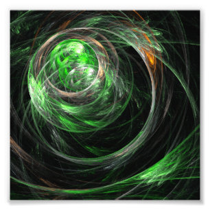 Das World Green Abstrakt Art Foto Print