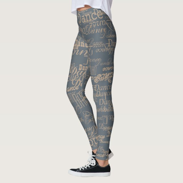 das Wort DANCE grau Leggings (Links)