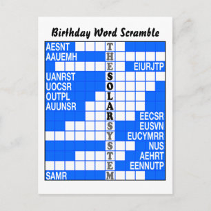 Das Wort des Sonnensystems Postkarte