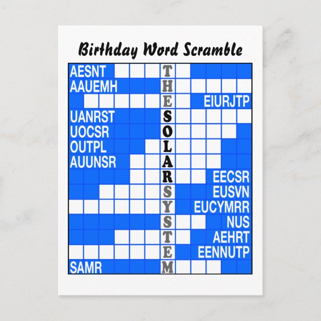 Das Wort des Sonnensystems Postkarte (Vorderseite)