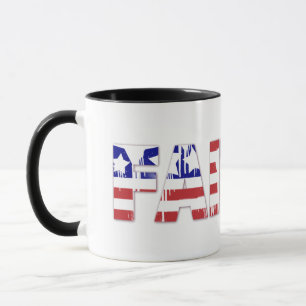 Das Wort Faith mit patriotischer amerikanischer Fl Tasse