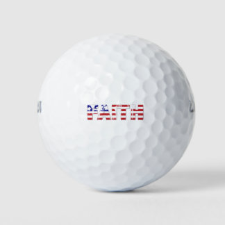 Das Wort "Glaube" mit amerikanischer Flagge Golfball