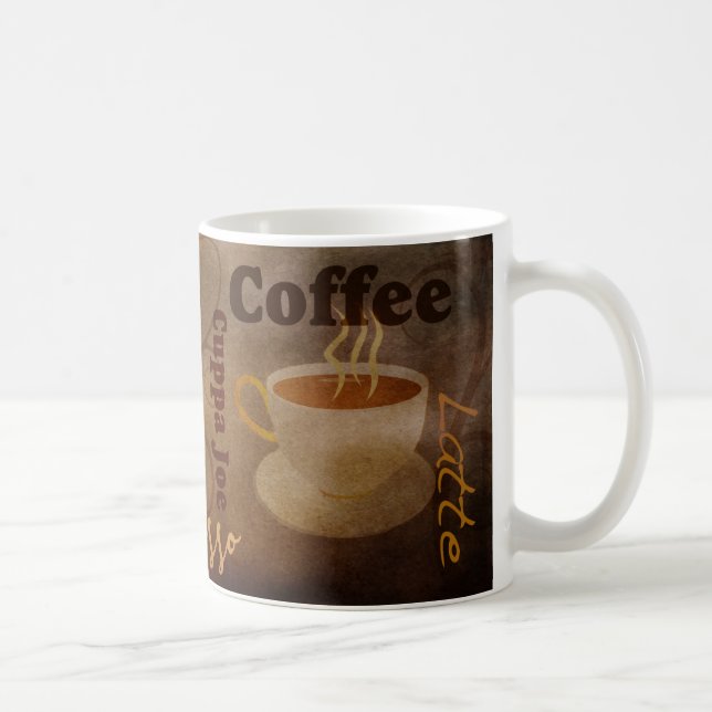 Das Wort-Kunst-Tasse des Kaffee-Liebhabers Kaffeetasse (Rechts)