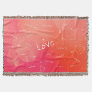 Das Wort LOVE in vielen verschiedenen Sprachen Decke